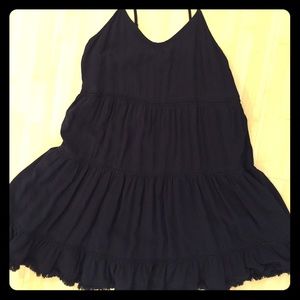 Black bohemian summer dress.